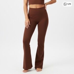 Girlfriend Collective Brown Fitted Flare Yoga Leggings